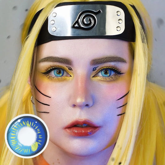 Lentes de Contacto Anime Blue | Azul Brillante Estilo Anime 14.5 mm - Vikeesy
