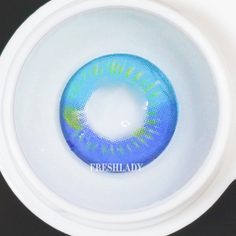 Lentes de Contacto Anime Blue | Azul Brillante Estilo Anime 14.5 mm - Vikeesy