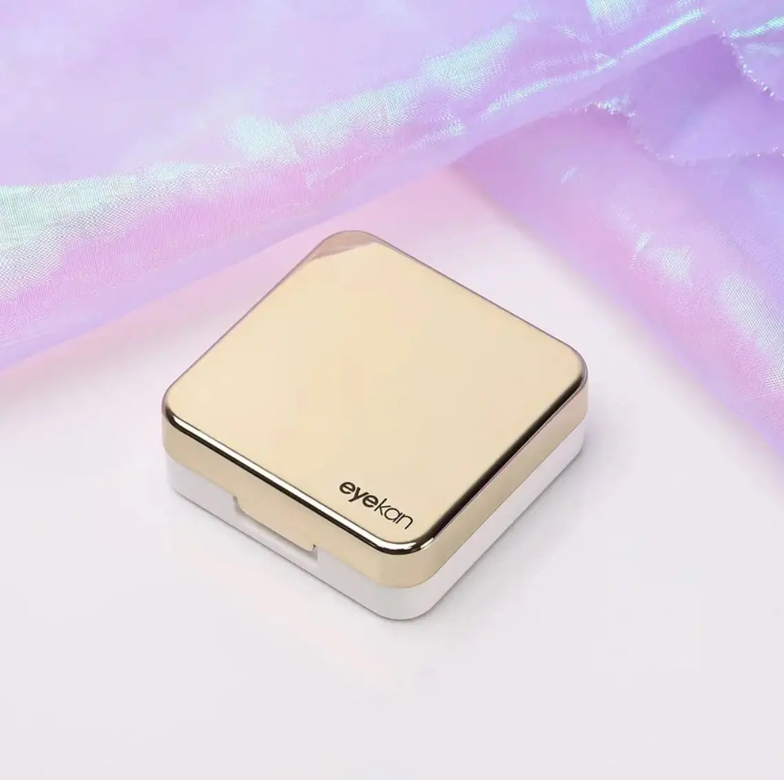 Estuche Dorado de Lujo Para Lentes De Contacto con espejo Vikeesy