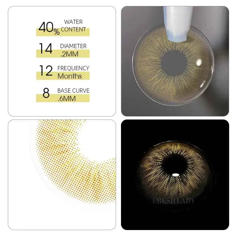 Lentes de Contacto Sun Kissed Selena | Marrón Dorado Natural 14 mm Vikeesy