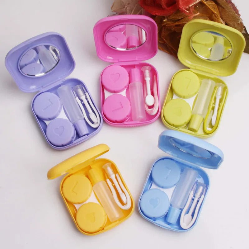 Estuche Para Lentes De Contacto con espejo Amarillo