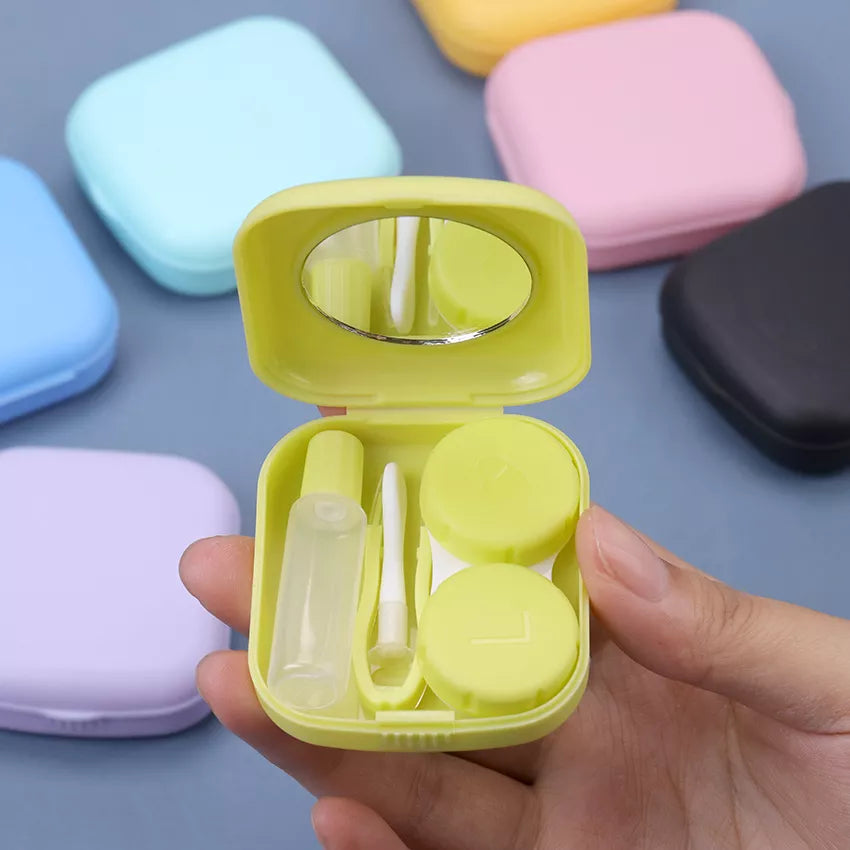 Estuche Para Lentes De Contacto con espejo Amarillo
