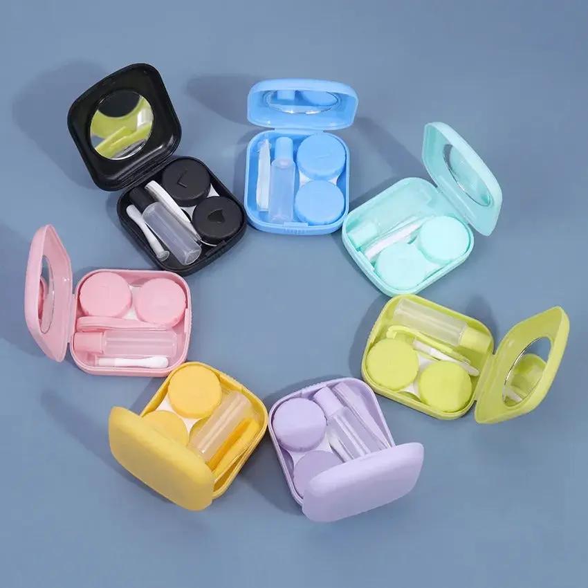 Estuche Para Lentes De Contacto con espejo Amarillo Vikeesy