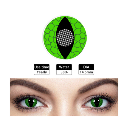 Lentes de contacto Snake eyes green