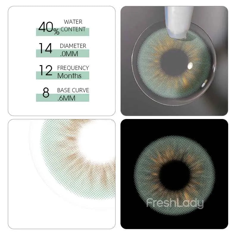 Lentes de Contacto Molly Green | Efecto Verde Natural 14.0 mm