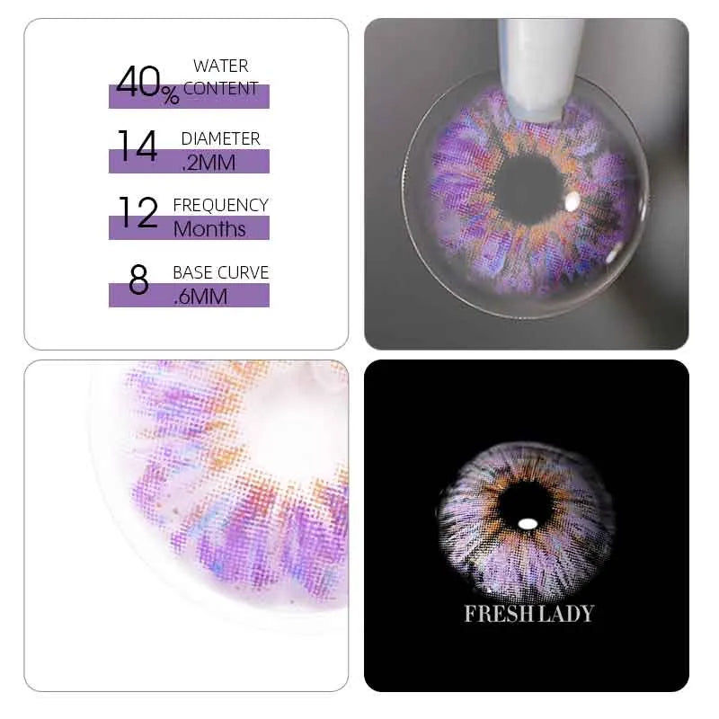 Lentes de Contacto Monet Purple | Estilo Artístico 14.2 mm