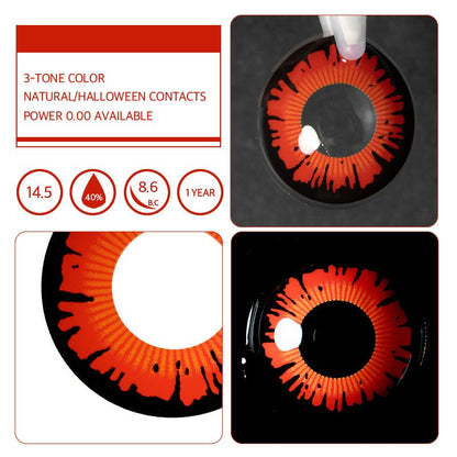 Lentes de Contacto Red Wizard | Rojo Intenso Efecto Hechicero 14.5 mm - Vikeesy