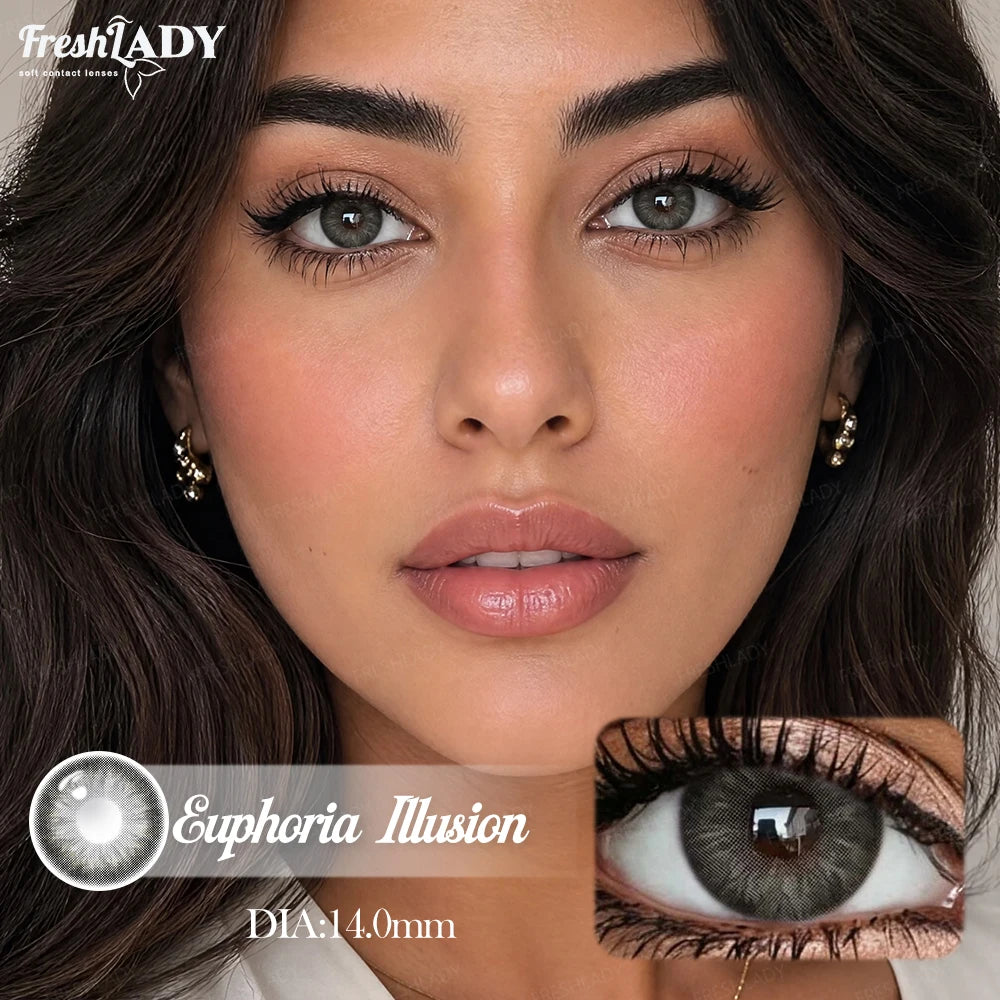 Lentes de Contacto Illusion | Gris Verdoso Natural 14.0 mm - Vikeesy