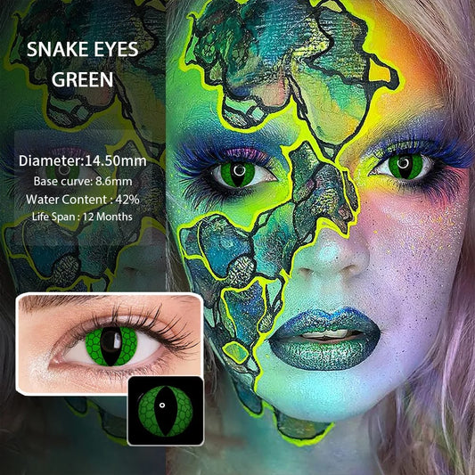 Lentes de contacto Snake eyes green