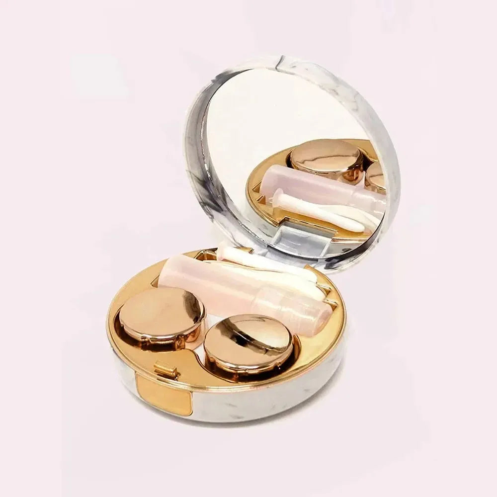 Estuche de mármol para lentes de contacto color dorado, vista adicional
