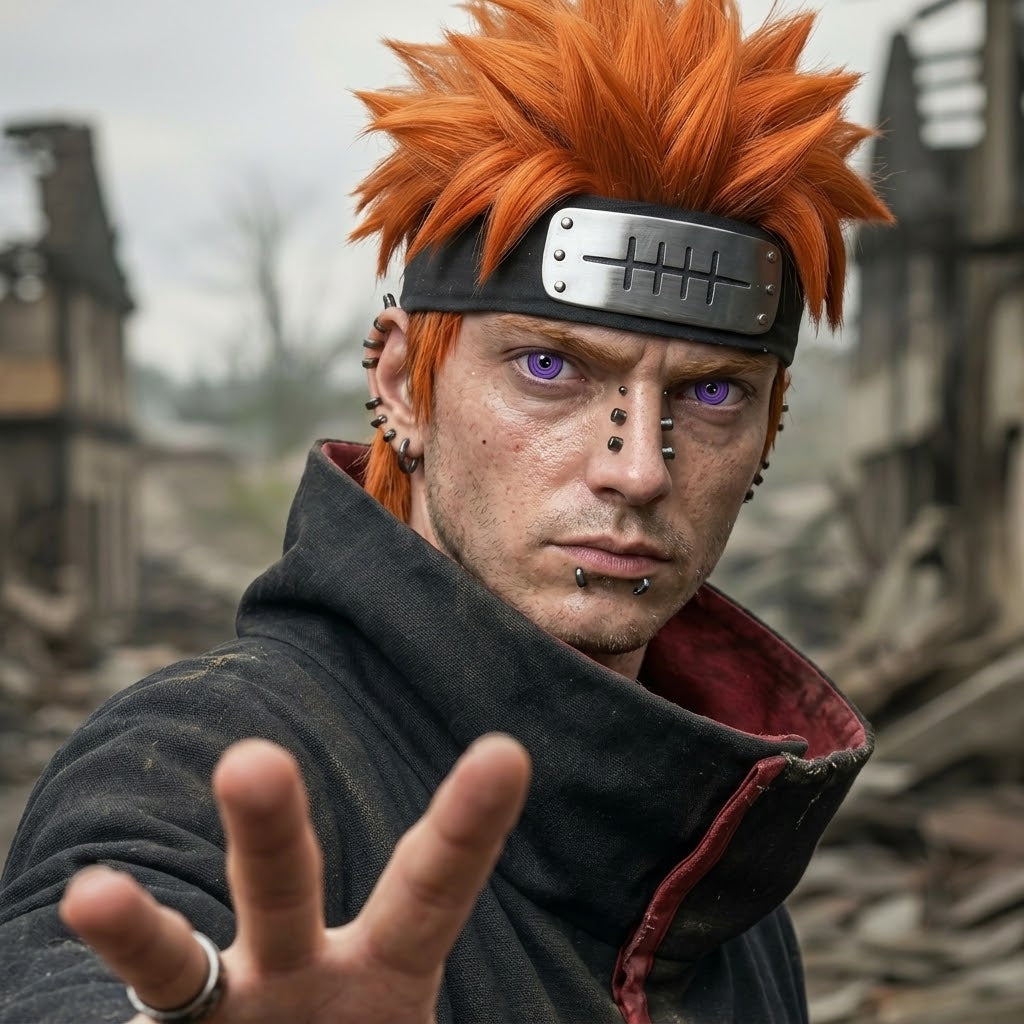Lentes de Contacto Rinnegan en un look de cosplay completo